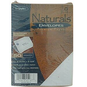 Geographic Naturals Premium Speckled-Natural Envelopes (50) A2 5-11/16" x 4 3/8"